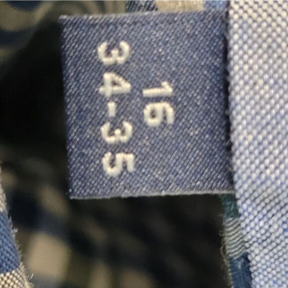 Tommy Hilfiger Mens Size M Checkered Long Sleeve Button Down Blue Green Shirt - Picture 7 of 14